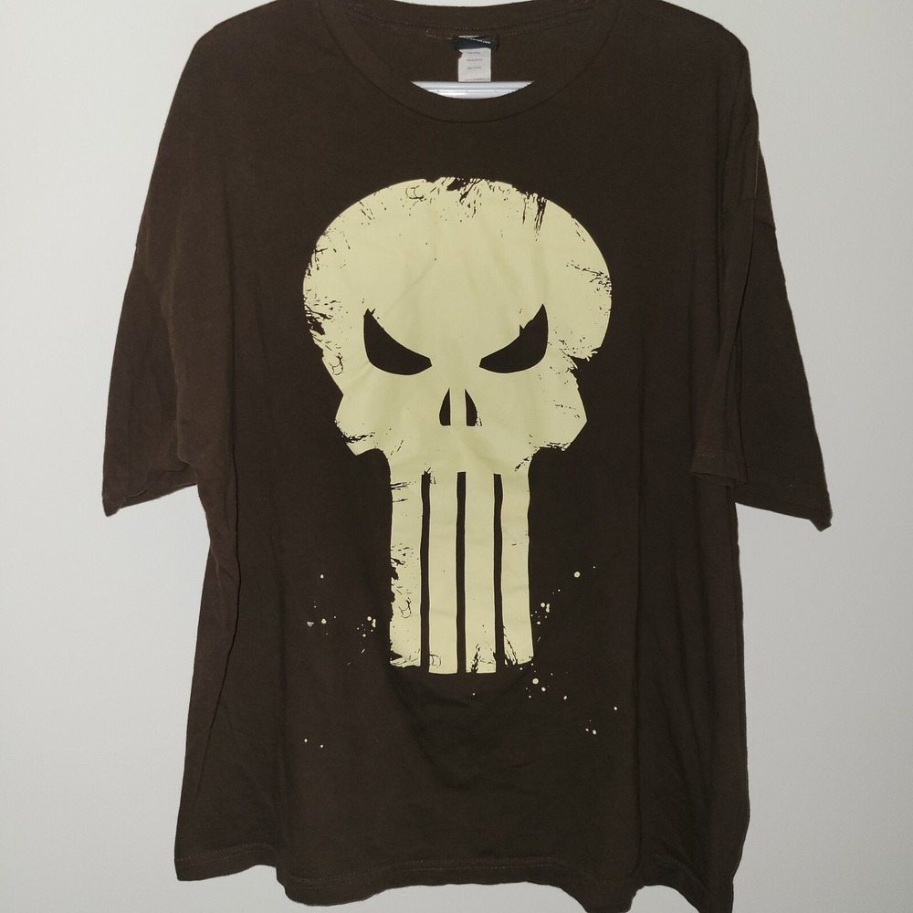 Marvel Mad Engine Punisher‎ Skull Short Sleeve T-Shirt Men's Size 2XL XXL